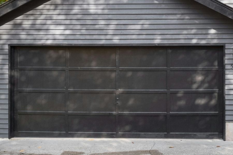 black garage door