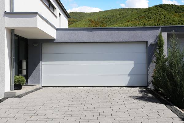 white modern sectional garage door