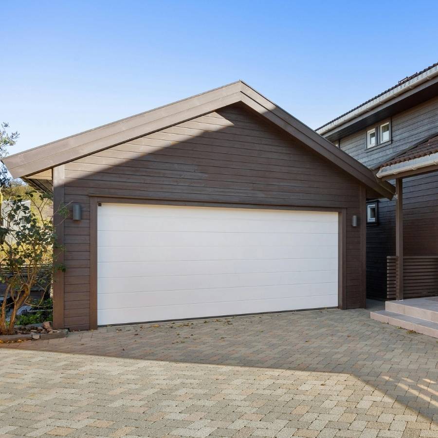 house with sectional garage door